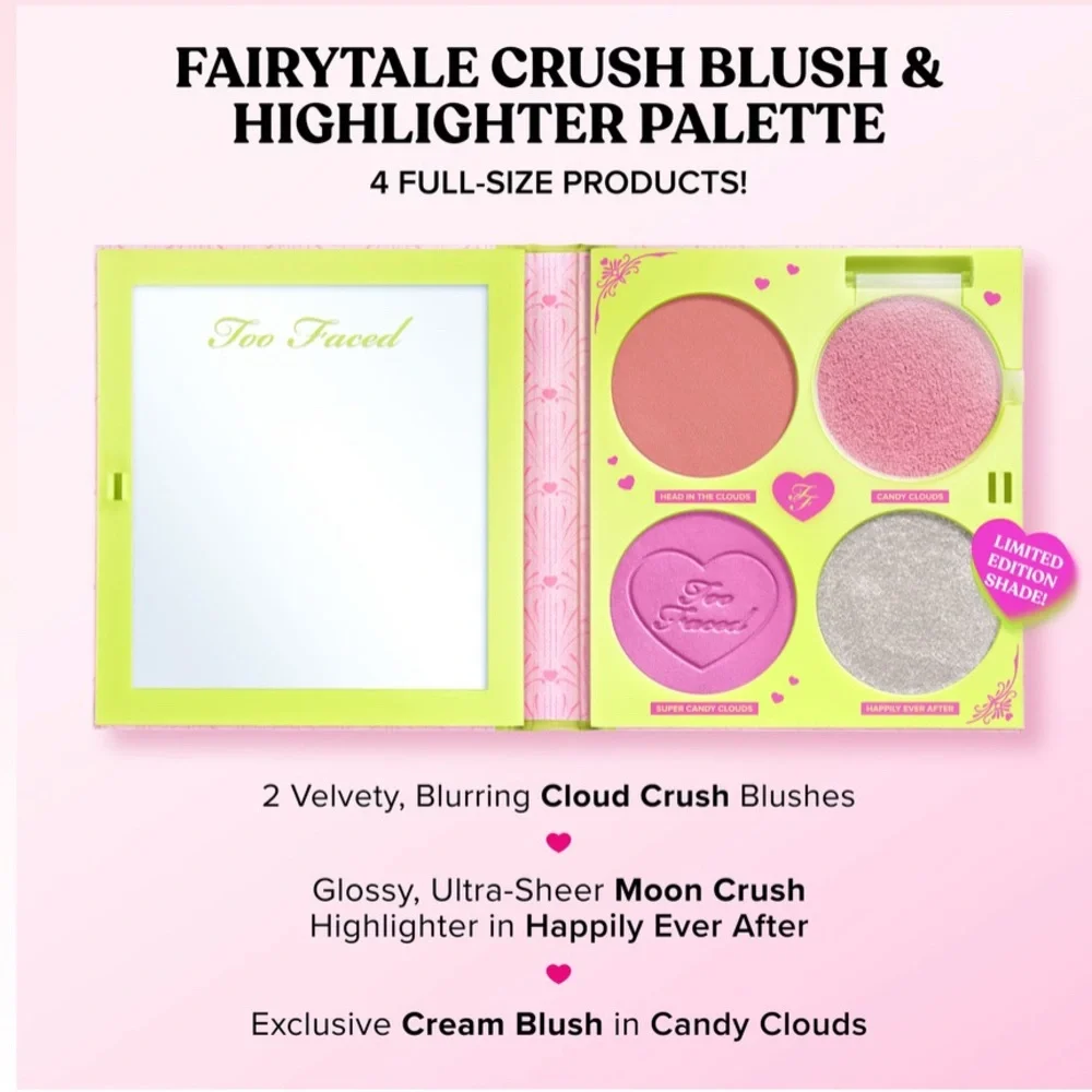 Too Faced Fairytale Crush Blush & Highlighter Limited Edition Brand New In Box